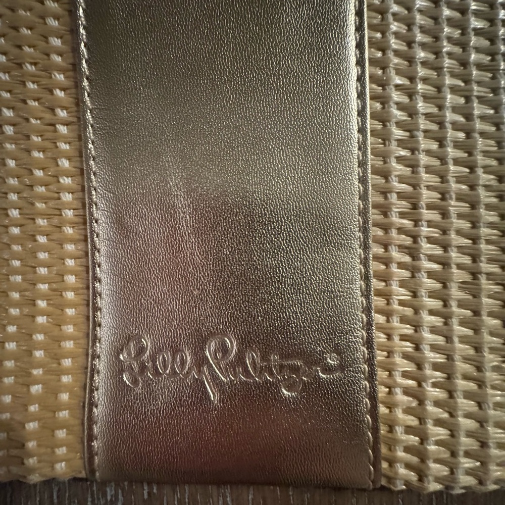 Lilly Pulitzer Gold and Tan Woven Clutch - Picture 3 of 7